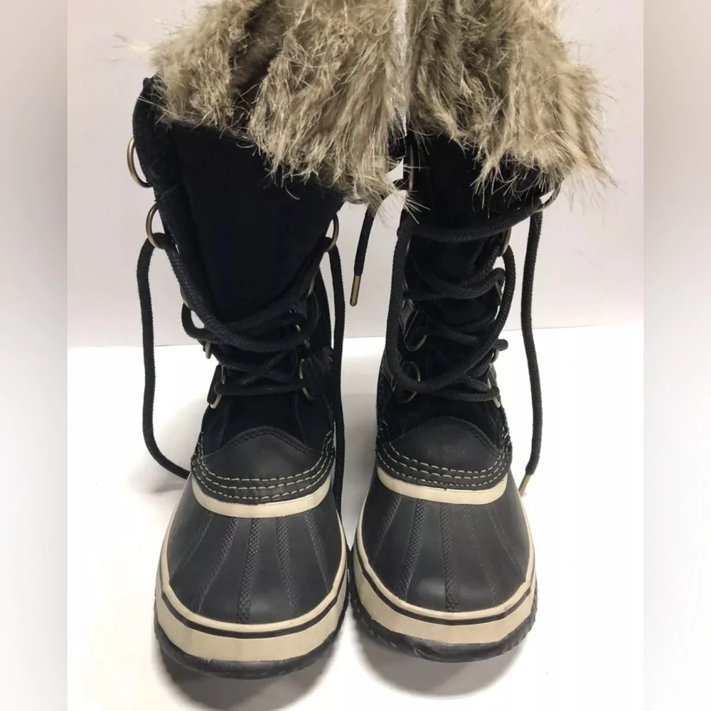 Sorel Women's Joan Of Arctic, Black Waterproof Winter Snow Boot Size 7 M